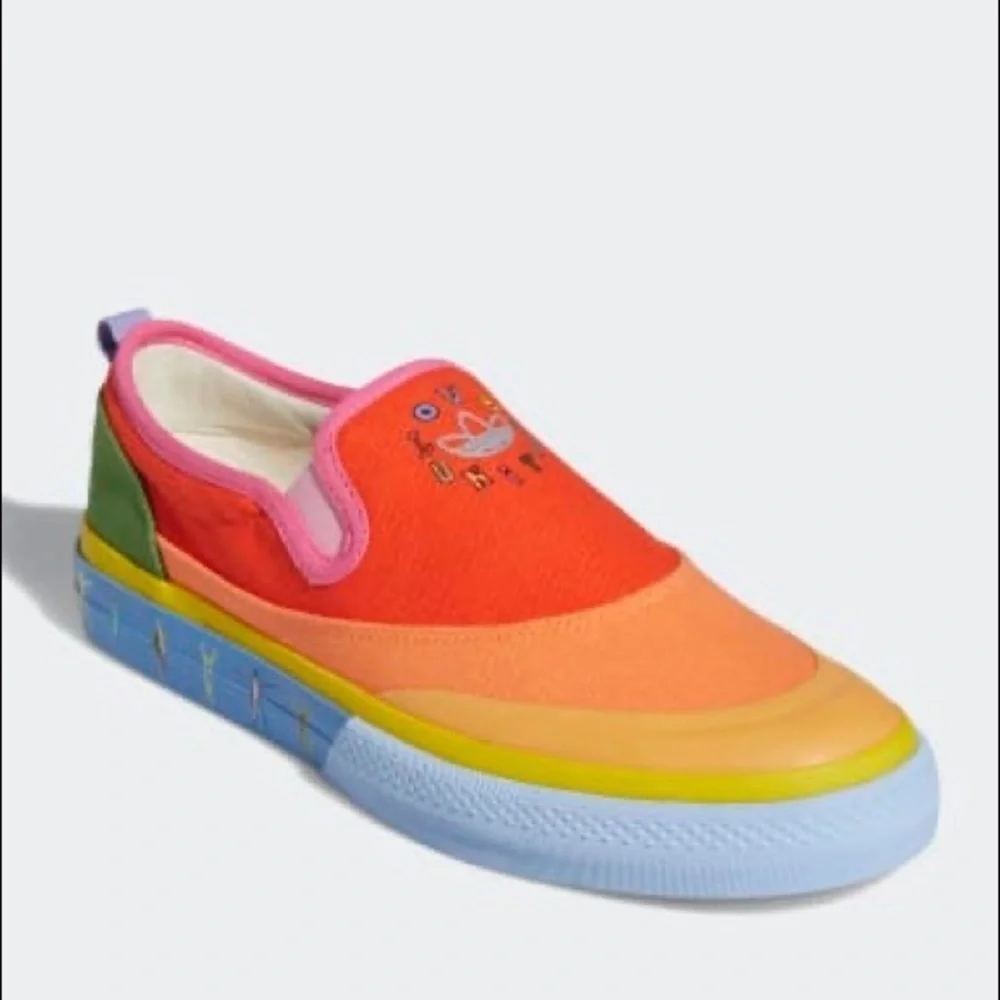 Adidas NIZZA SLIP-ON Colorblock PRIDE SHOES New in Box sz 10 embroidered
